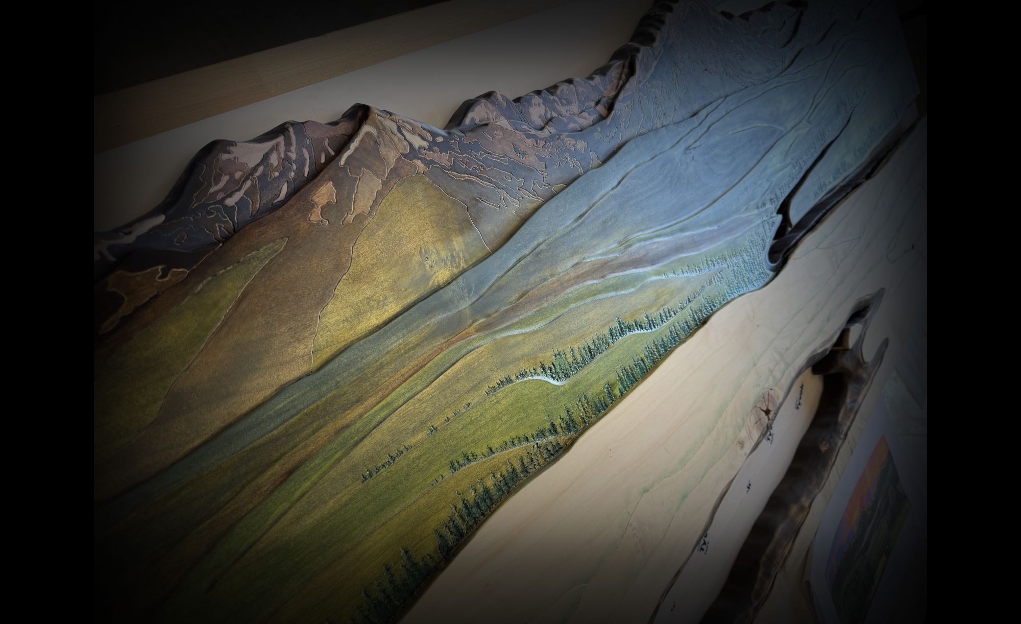Sculptural wood and epoxy wall art by Rare Canvas